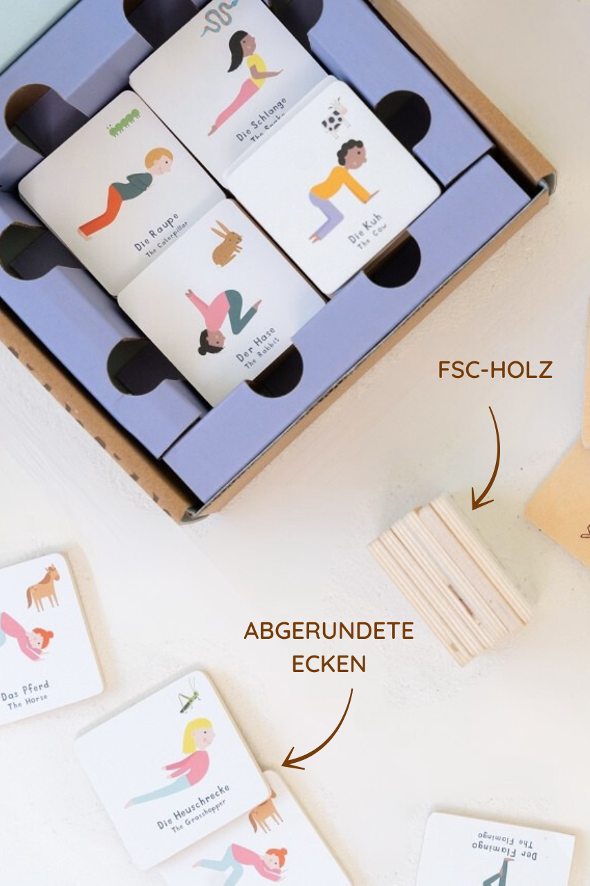 YOGA-MEMO aus Holz
