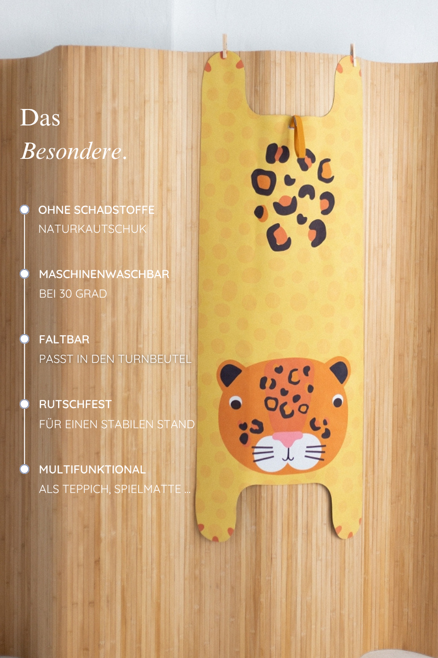 KINDER Yogamatte - Luka der Leopard